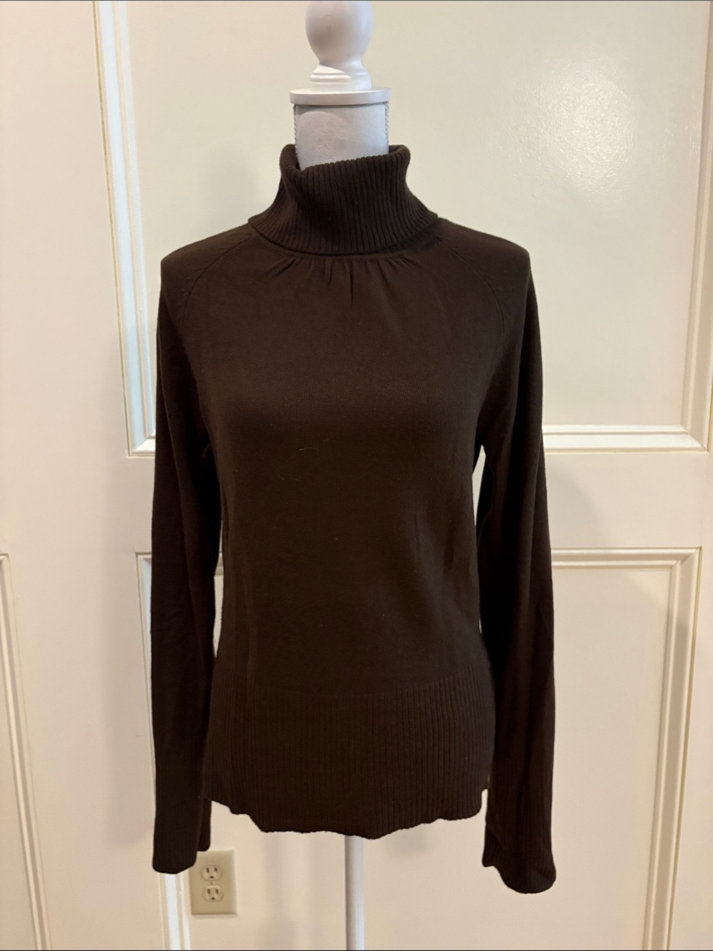 Takeout Brown Ribbed Turtleneck Sweater